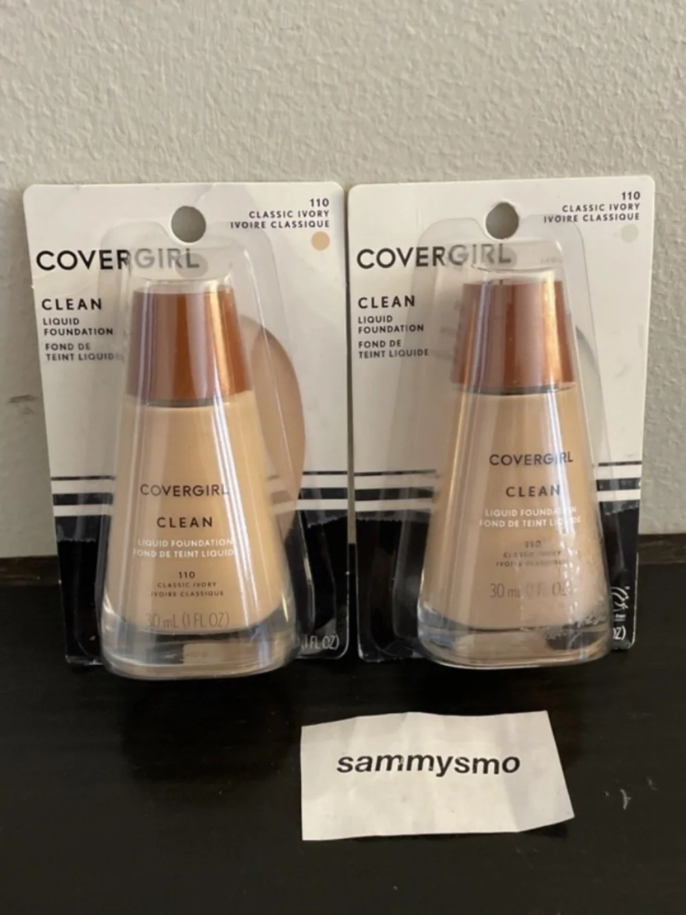 COVERGIRL CLEAN LIQUID FOUNDATION # 110 CLASSIC IVORY, 1 oz., x2